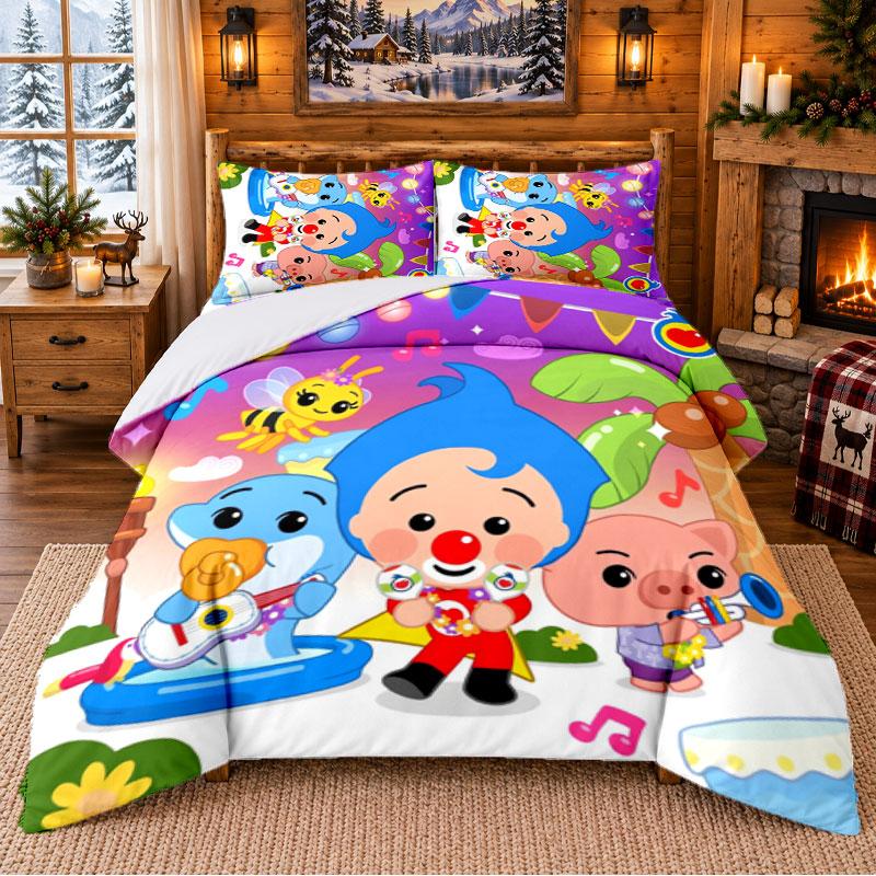El Payaso Plim Plim Pattern Bedding 3Pcs Set Bed Sheet And Pillowcases For Indoor Bedroom