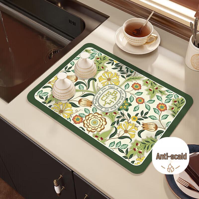 Kitchen Countertop Absorbent Dish Drying Mat