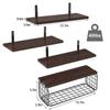 Set of 5 DIY Wall 40cm W x 11cm with Wooden Corner Frame and 1 Metal Storage Storage Storage and Shelving for Living and Laundry Easy Installation