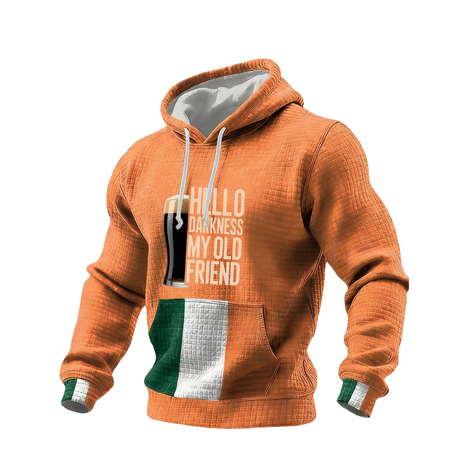 

Men s Color Plus Size Cross V-Neck Long Sleeved Pullover T-shirt Top XL помаранчевий