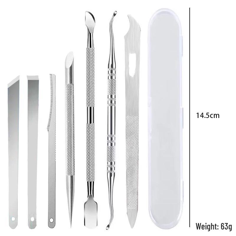 Stainless Steel Pedicure Knife Set: Dual-Headed Nail Pick with Razor, Foot File & Exfoliating Tool
