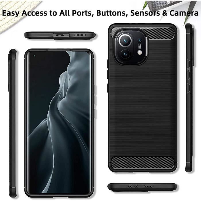 Coque de Protection - E.F.CONNECTION - Xiaomi Mi 11 - Silicone - Anti Choc - Noir