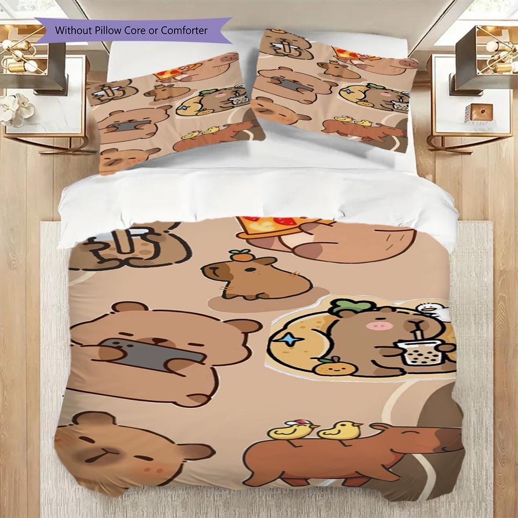 Sweet Sip Rainbow Bedding (1 * duvet cover + 2 * pillowcase, without core) 2D Flat Duvet cover and pillowcase Bedding set Soft and comfortable