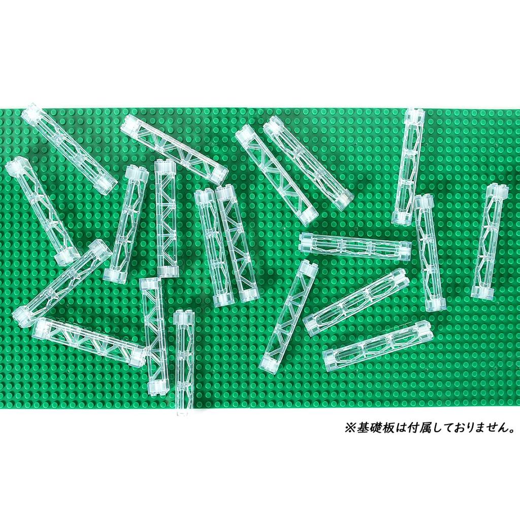 INIBUD Classic Block Parts, Compatible with Base Plates, Roofs, Triangular Columns, Clear (12)