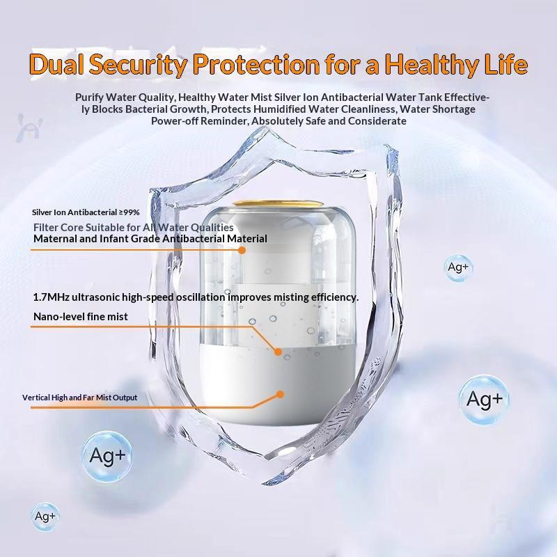 Desktop Tabletop Humidifier Ultra Silent Operation Dual Nozzles Air Diffuser for Bedroom Nursery Living Room