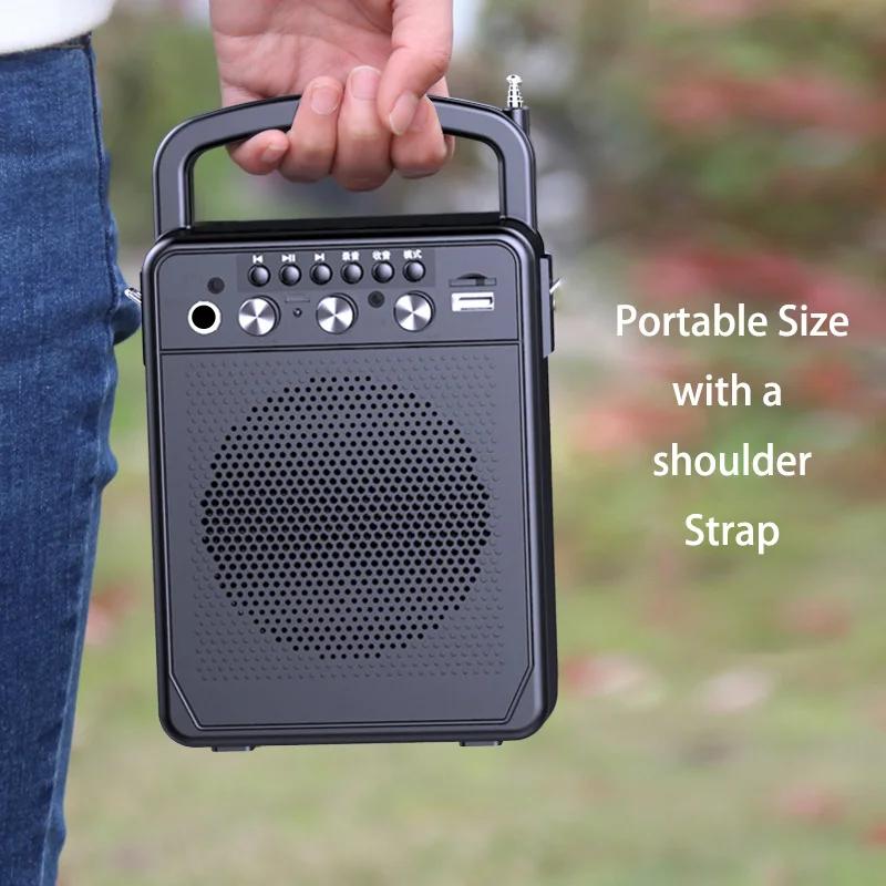 Portable Bluetooth Speaker Karaoke FM Radio Bass Boombox Waterproof Outdoor USB Speakers Support AUX Music Subwoofer Loudspeaker