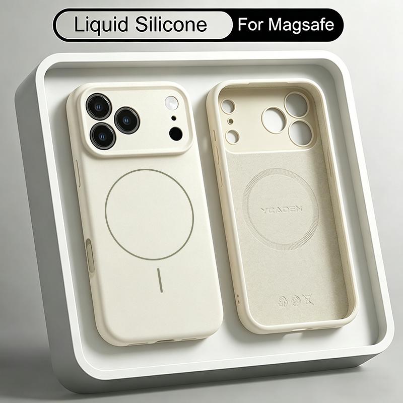 For iPhone 16 Pro Max Case Magnetic For Magsafe Liquid Silicone Soft Cover For Funda iPhone 17 Pro Max 15 14 13 17E 16E