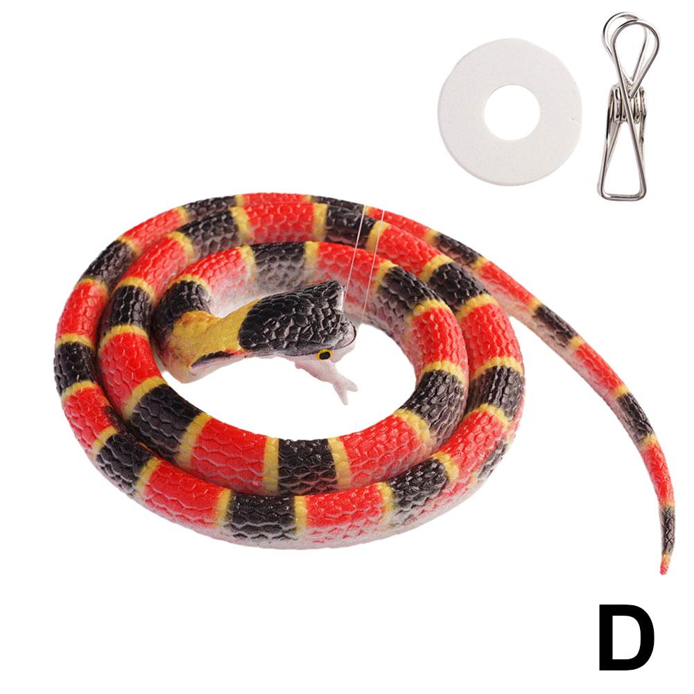 Serpent en Caoutchouc Faux Grand 70cm avec Fil Simulation Jouet Farce Réaliste Vivant Effrayer Farce Gag Cadeau Jouets Blague Pour Enfants Y2W4 OneSize black