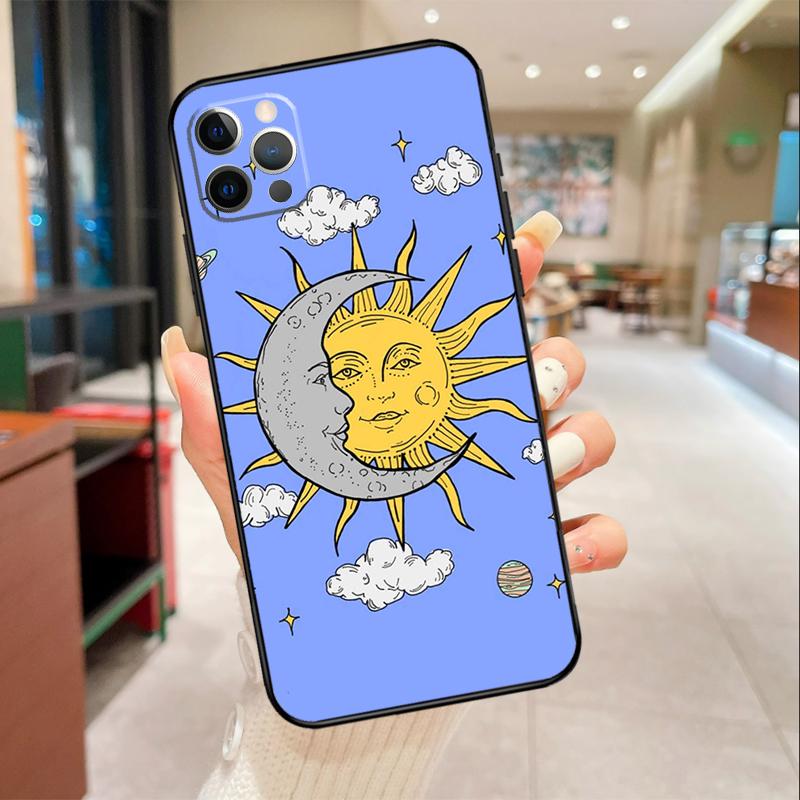 Sun Moon Aesthetic Phone Case For iPhone 17 Air 16 14 13 11 15 Pro Max mini 15 16 Plus 16e Protective Cover