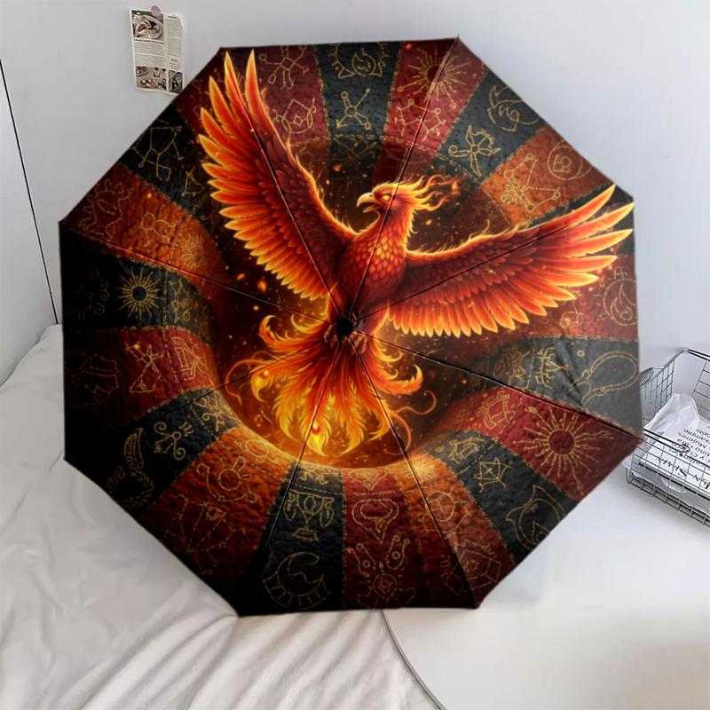 1 ks automatický skládací deštník - kreslený vzor, přenosný a skládací design s 8 žebry, vánoční narozeninové dárky