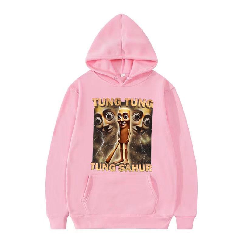Tung Tung Tung Sahur Lustige Baseballschläger Meme Hoodies für Männer Vintage 90er Humor Hoodie Unisex Hohe Qualität Langarm Sweatshirt