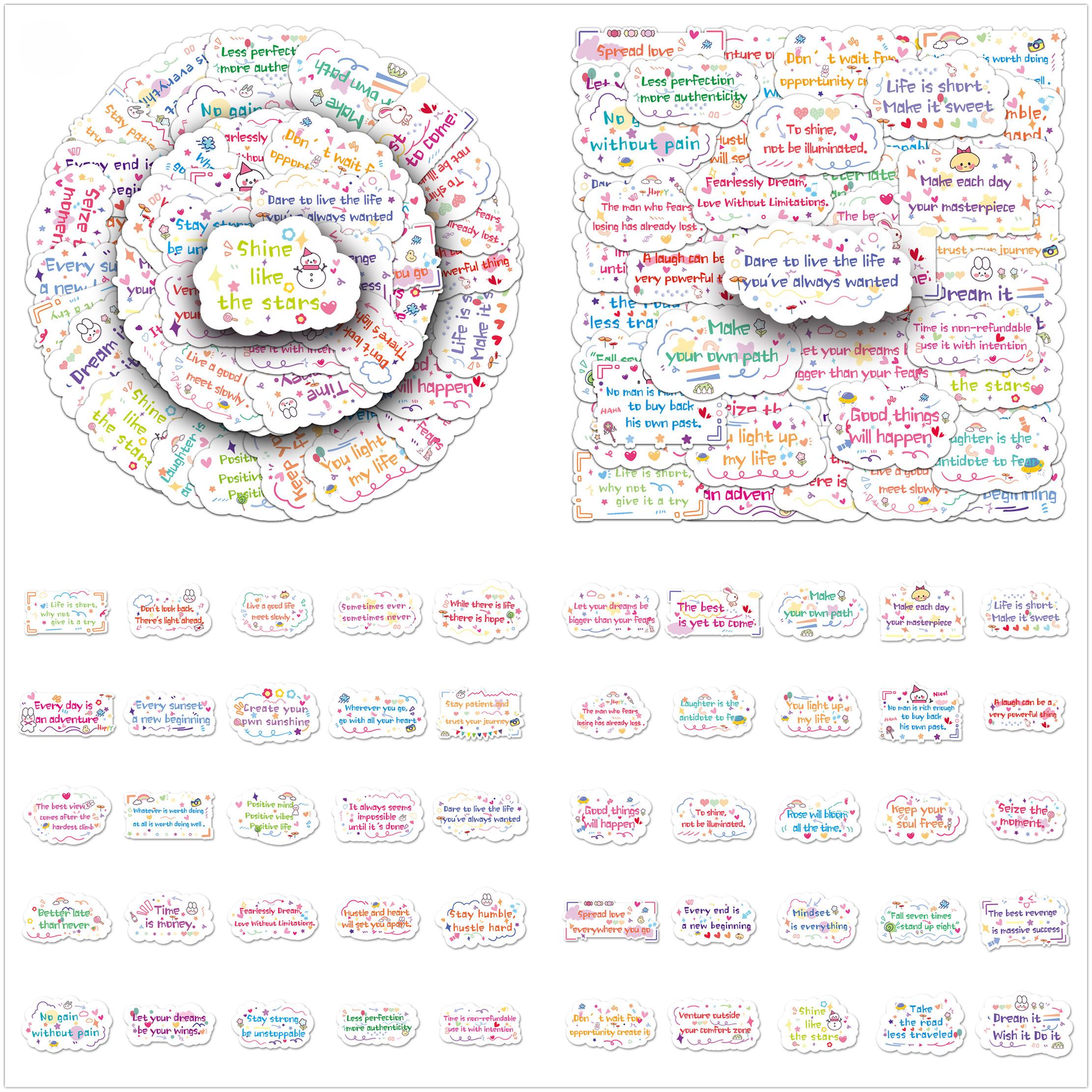 50Pcs/Set Funny Wisdom Sentences Series 03 Waterproof Stickers DIY Fashion Doodle Decals Stickers