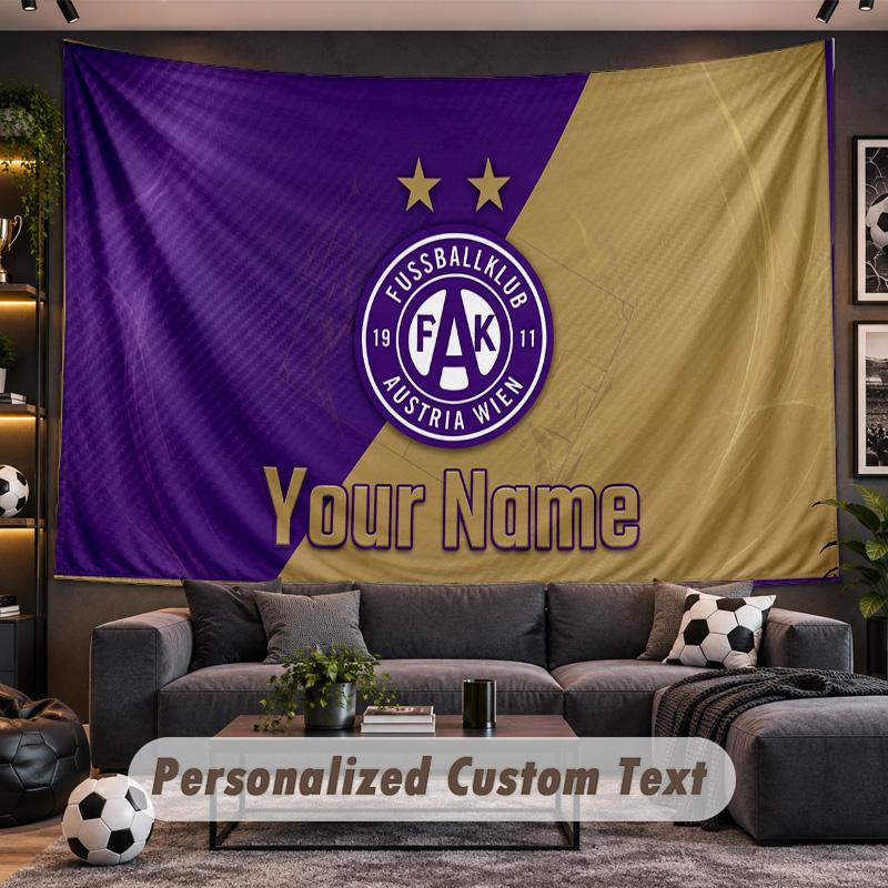 Austria Wien FC Personalized Tapestry Support Custom Name, Wall Art Home Decoration