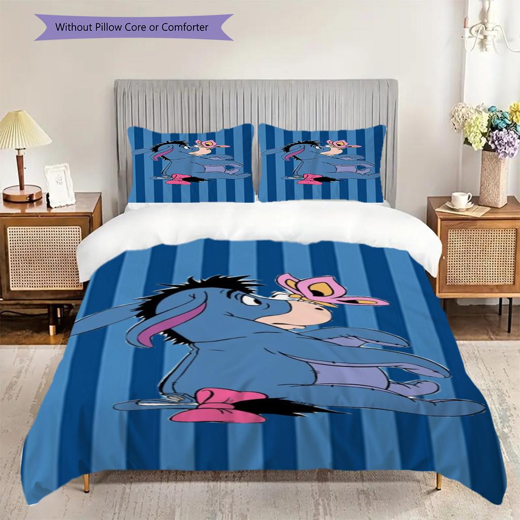 Eeyore Comforts Tigger Teddy Bear Bedding 1 Duvet Cover 2 Pillowcase Without Core Soft And Comfortable Bedding Set Duvet Cover And Pillowcase
