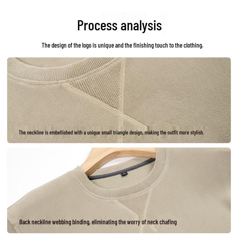 FENGXUN Men's Casual Sheep Wool Blend Round Neck Sweatshirt