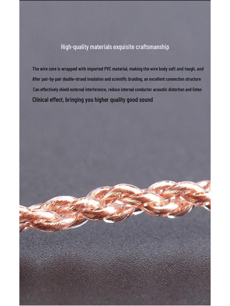 KBEAR Kui Bao 4-Core Oxygen-Free Copper Earphone Cable with Mic, L-Plug