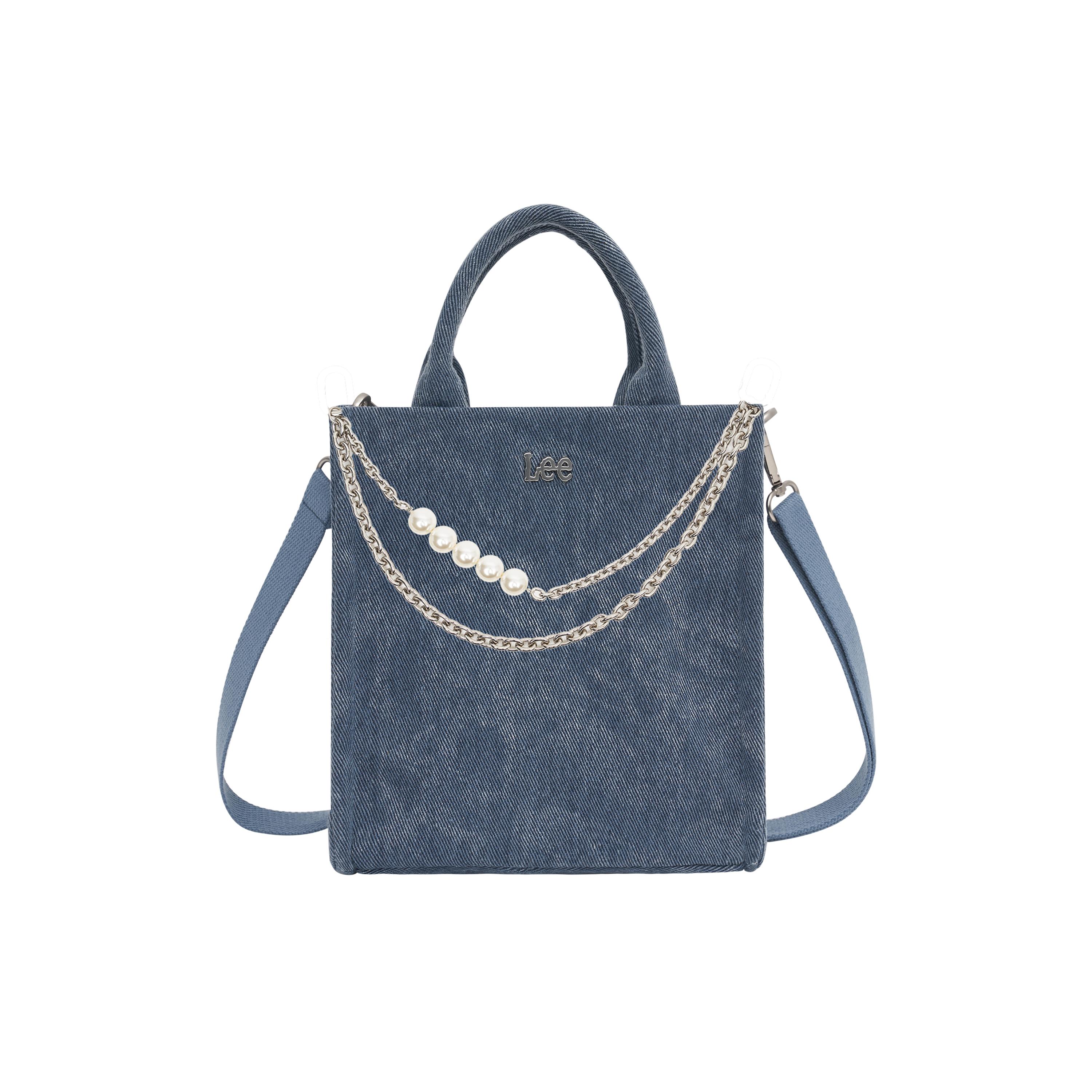 

New Lee Fabric Tote Handbag, Shoulder Bag, Crossbody Bag Medium Women s Blue Gray LE220052M-900 21.1*11.9*24.1CM