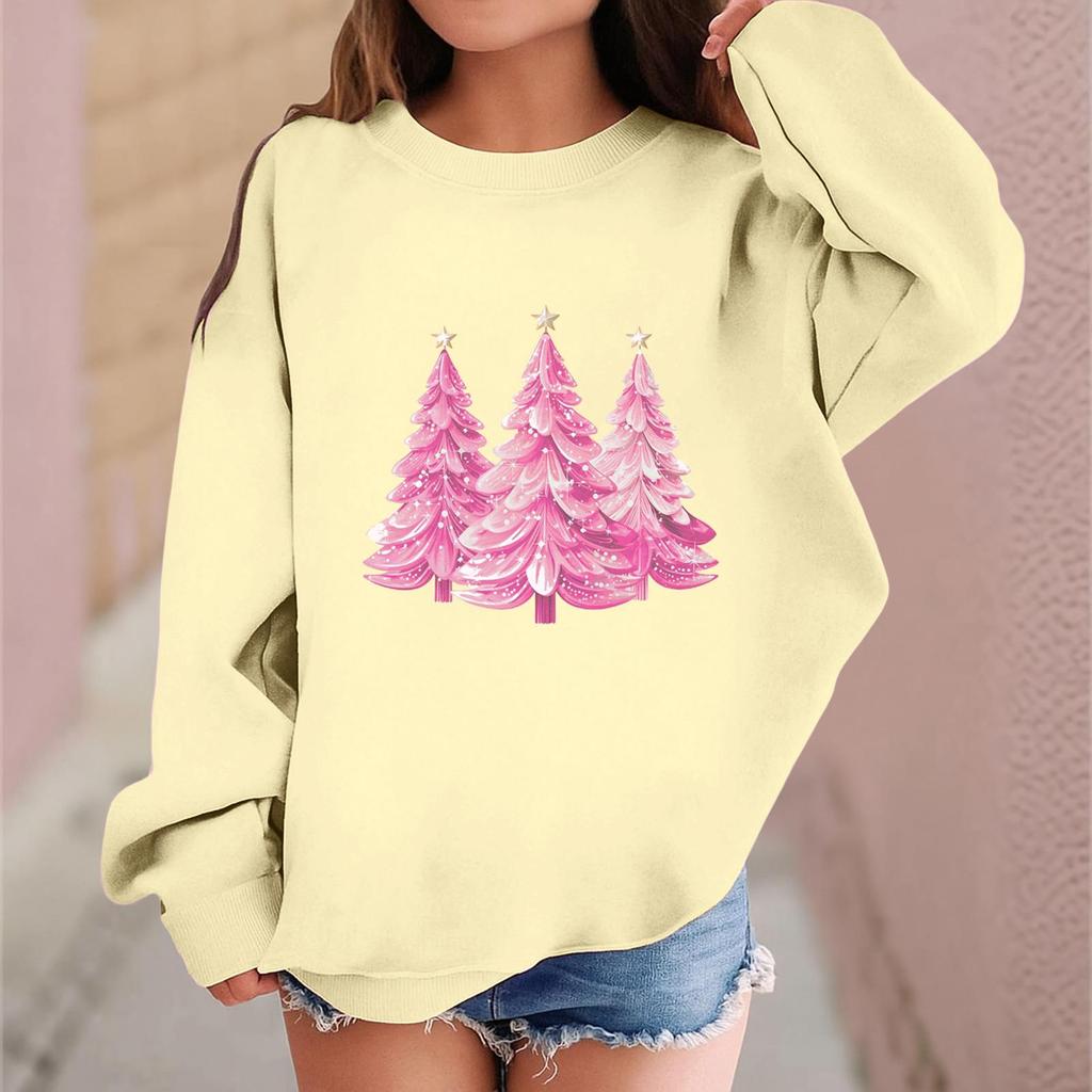 Children's Fashionable Casual Long-sleeved Loose Christmas Print Pullover Sweatshirt