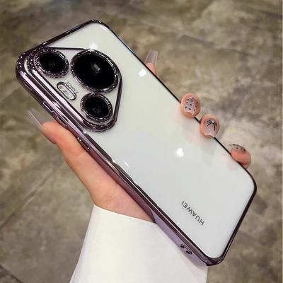 Applicable To Huawei Pura80pro Mobile Phone Case, Advanced Sensor Electroplating Transparent P70 All-inclusive Lens Anti-drop Protection Soft Case