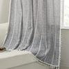 Cotton And Linen Fringed Kitchen Window Drapery French Striped Rod Pocket Curtain