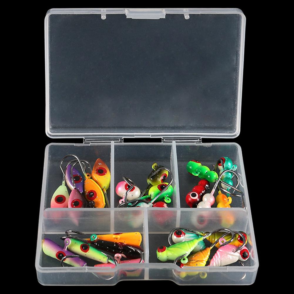 25pcs Artificial Fishing Hooks Luminous High Carbon Steel Winter Ice Fishing Jigs Fishing Tackle