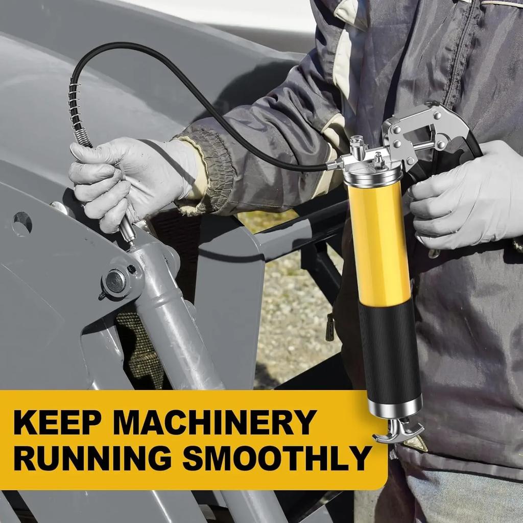 High-Pressure Manual Grease Gun, Lever Operated Single & Double Rod, Multi-Color Set For Heavy Duty