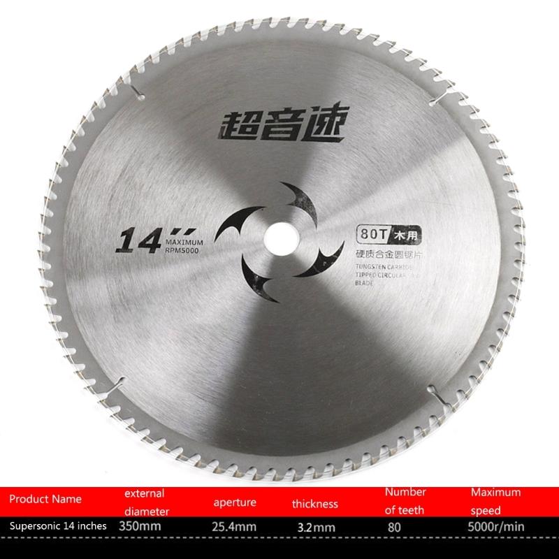 Milling Blade Solid Carbide Circular Saw Blade Milling Cutter Blade 14inch 60/80/100/120 Teeth Wood Cutting Saw Blade