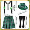 Patrick's Day Bartender Costume Irish Festival Outfits for Adult with Hat Skirt Men Brace Suspenders Stocking for Men
