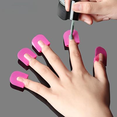 Set Proteggi Smalto Riutilizzabile Inodore - Modelli per Nail Art a Forma di U, Misure Multiple, per Manicure Pulita, Strumenti e Accessori per Pittura Unghie