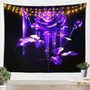 Romantic Dark Red Rose Tapestry,Moody Floral Wall Art with Vivid Red Roses & Dark Leaves,for Bedroom,Aesthetic & Cozy Home Decor
