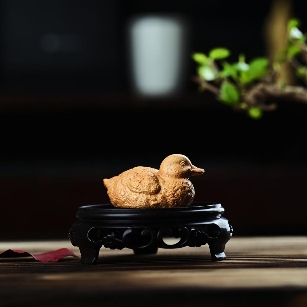 Hand-Carved Middle Finger Yellow Duck Desktop Ornament