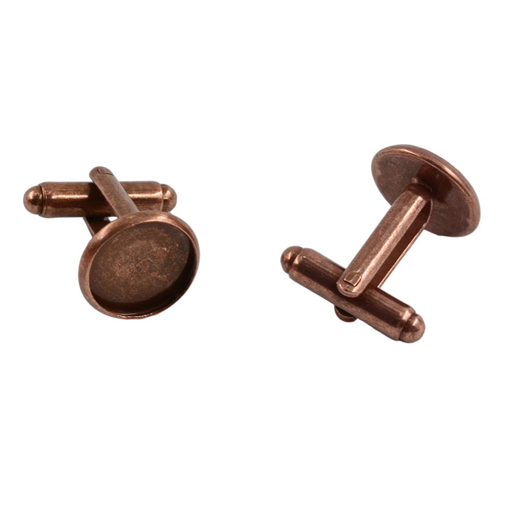 10pcs Cufflinks Blanks Settings Fits (1/2") 12mm Cabochons Cuff Links Bezel