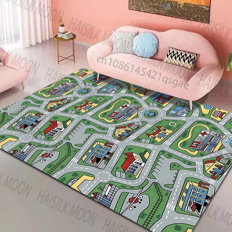 

City roads and building layout Pattern Rug Carpets for Bedroom Living Room Sofa Mat Creative Door Mat Cloakroom Home Decor 40x60cm
