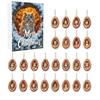 -Day 2D Christmas Advent Calendar Acrylic Car Hanging Ornament with Tree Hollow Animal Decorations