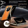 Dual Central Axis Magnetic AG Phantom Magnetic RingCase for Huawei Mate X6 Mate X5 X3 with Side Bracket Kickstand & Hinge Cover