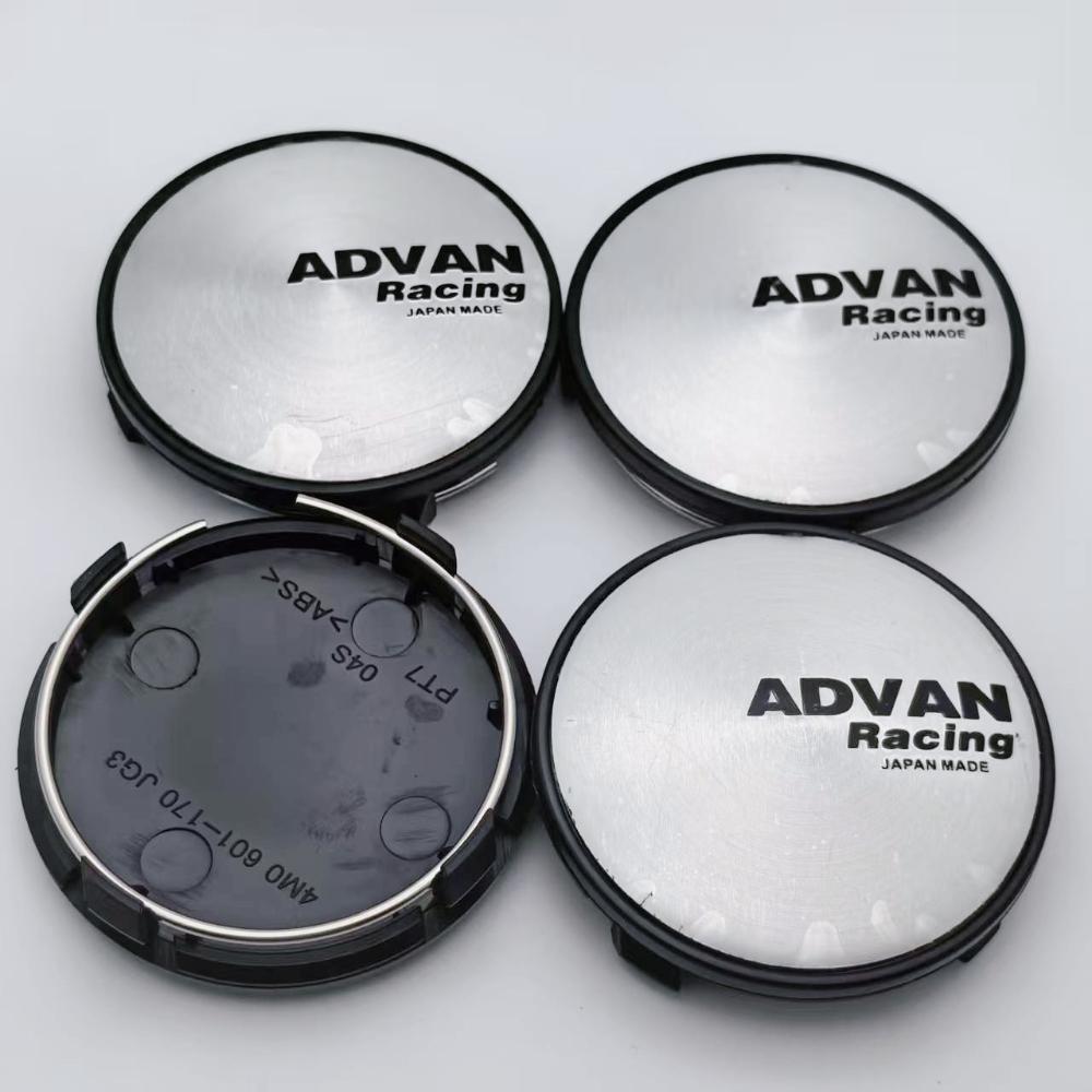 4pcs 61mm ADVAN Racing Logo Emblem Car Wheel Center Caps Wheel Hubcaps Rims Center Dust Cover Replace Car Styling Accessories