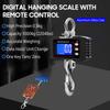 Digital Hanging Scale with Remote Control 1000kg/ 2204lbs Portable Hvy Duty Crane Scale LCD Backlight Industrial Hook Scales Unit Change/ Data Hold/ T