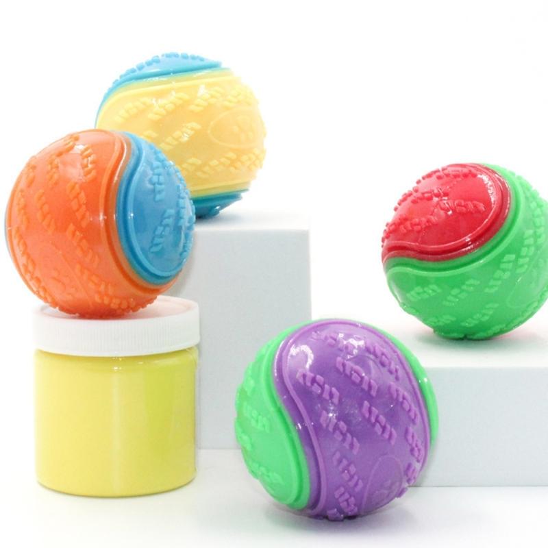 6pcs Interactive Squeaky Dog Chewing Ball For Puppies Adult Dog Teeth Cleaning Texture Ball for Outdoor Entertainment