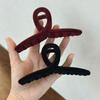 Elegant Autumn/Winter Large Flocked Claw Clip for High Ponytails - Internet Celebrity Style Hair Accessory