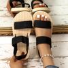 Women's Summer Fashion Roman Sandals - Flat, Comfortable Hemp Rope Sole for Beach Wear
