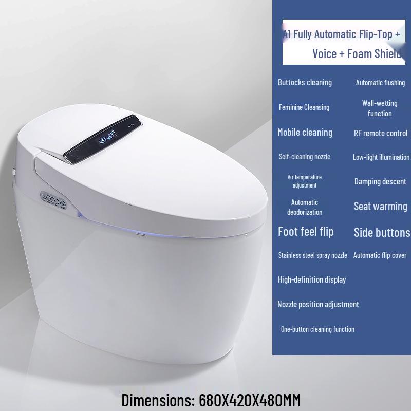 AI Dual Waterway Instant-Heat Smart Bidet Toilet with One-Button Drying & Siphon Flush System
