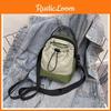 Drawstring Shoulder Single Crossbody Bag Small Square Handbag Outdoor Travel