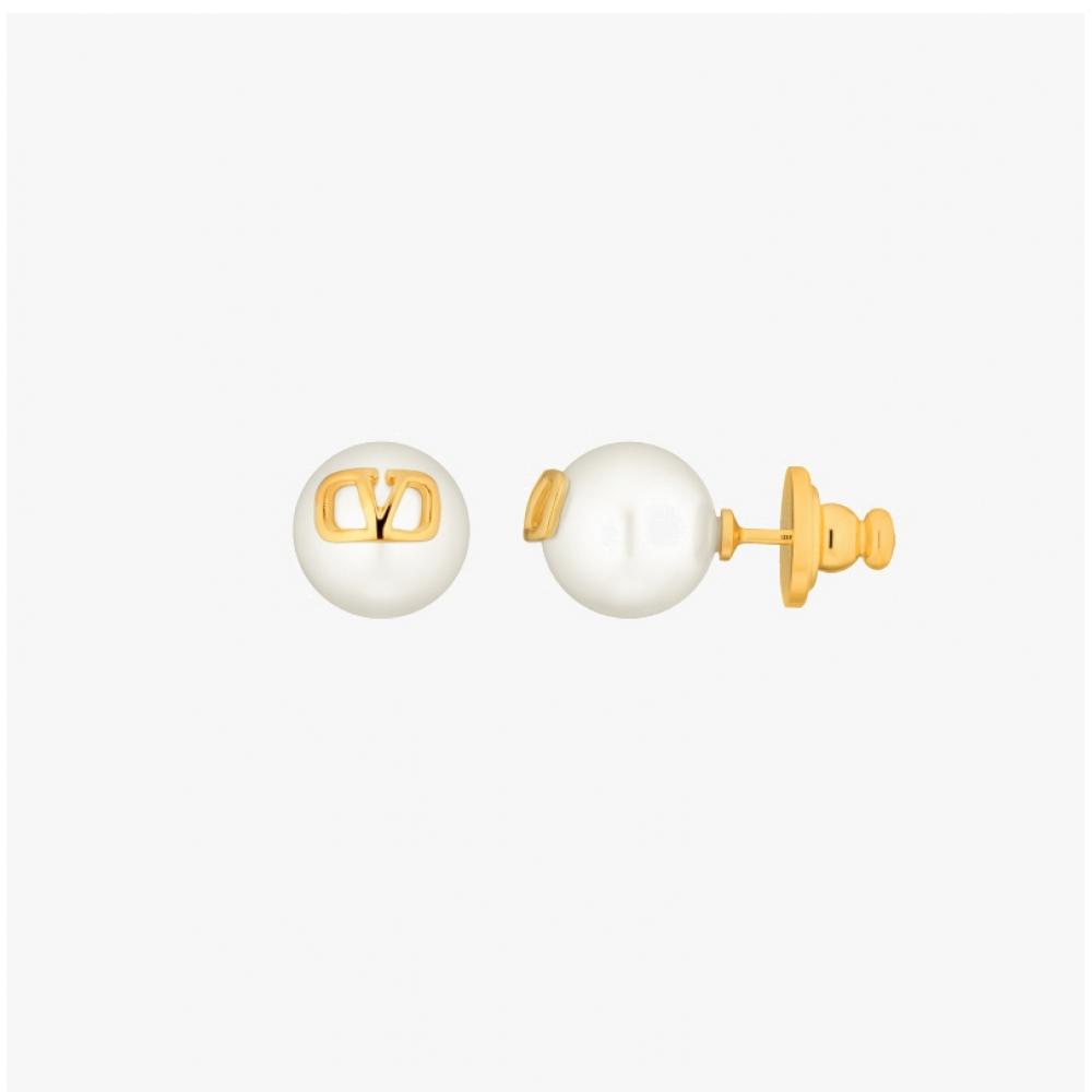 Valentino GaraVani V Logo Pearl Earrings J0e35 Uxm 0o3