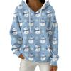 Women's Fashion Casual Christmas Print Pullover Long-Sleeve Hooded Sweatshirt