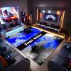 1PC Custom Name Blue Splash Artwork Theme Floor Mat Ideal for Living Room, Game Rooms, Office, Bedroom,Floor Mat Playful Design