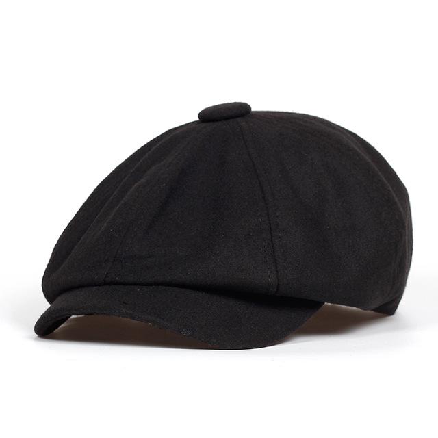 Buy Autumn Winter Men Flat Cap black 