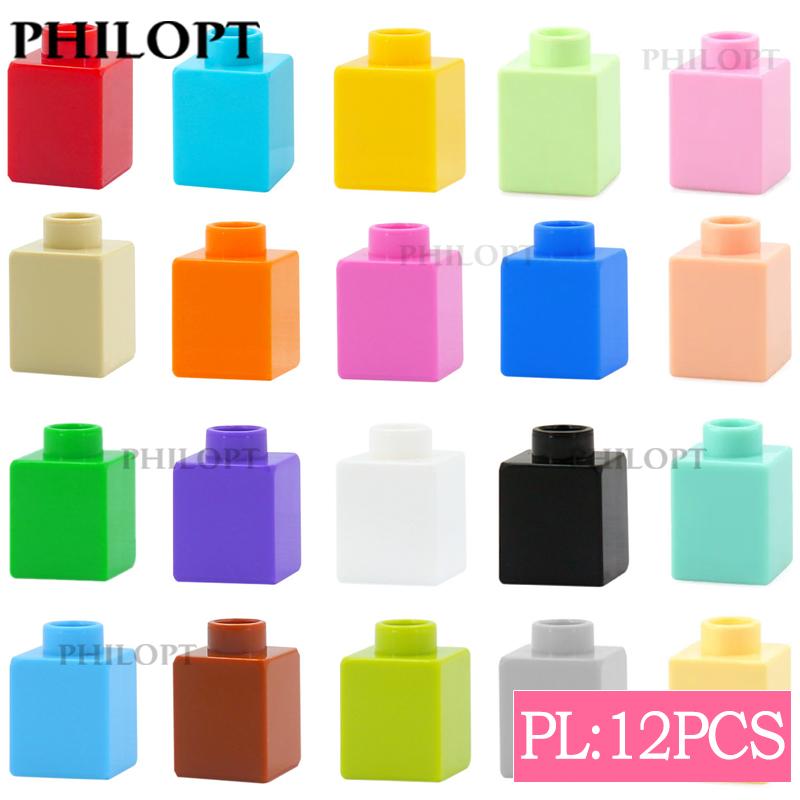 

1*1 Dots Large Size Building Block Thick Brick 12PCS Colorful Building Block Figuers Compatible Kid Educational Toys Boys Girls