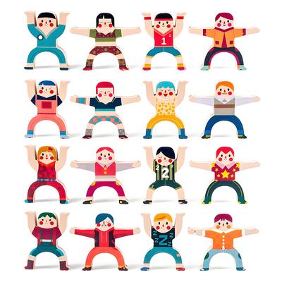 SINGERTOP Balance Sumo Wrestler 3D Wooden Balance Board Building Domino Table Stacking Educational Montessori Focus and Finger Boys and 3rd Birthday