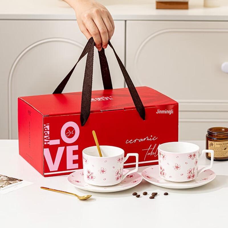 JIN MING LI Ceramic Coffee & Tea Cup Set with Saucer