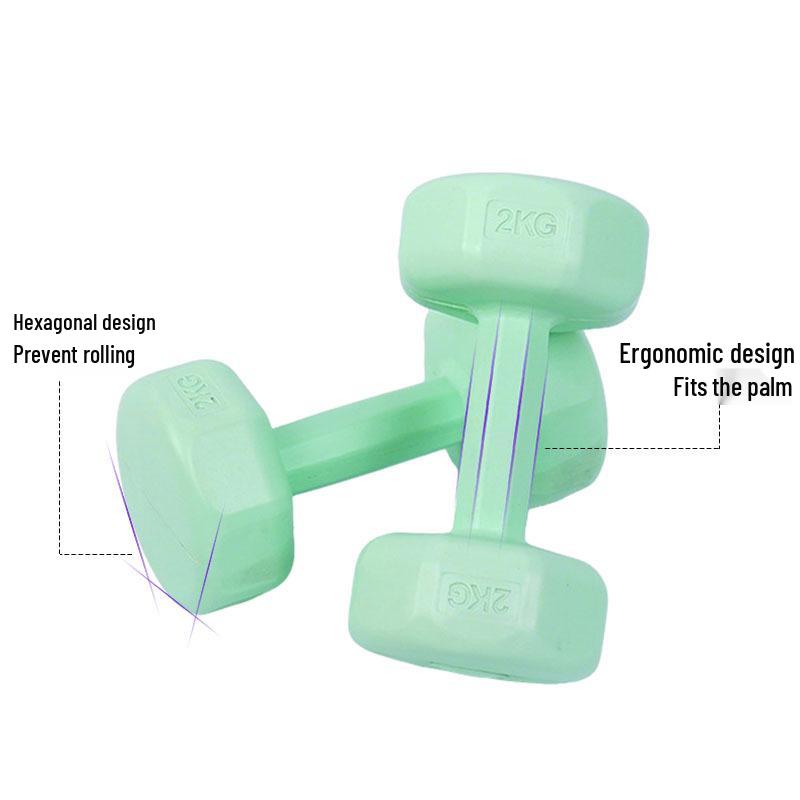 Hexagonal PVC Dumbbells for Women's Fitness & Children's Yoga Training